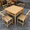 Mesas y sillas de aluminio y bambú para exteriores, bambú simulado, adecuadas para barbacoas en el patio, camping, mesas de aluminio y bambú al aire libre, mercados, granjas y sombrillas de paja.