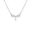 Colar Deusa do Louro Prata Pura S999 Luxo Acessível Feminino Nicho Elegante High-End Diamante Flor da Sorte Corrente de Clavícula Atacado