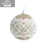 Gangheng Adorno Navideño de Encaje y Espuma con Purpurina, Bola para Colgar de Navidad de 8 cm, Decoración Navideña