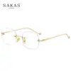Gafas sin Montura para Mujer, Estilo Coreano Moderno Estilo Influencer Jennie, Disponibles con Graduación, Diseño Ultraligero de Borde Cortado