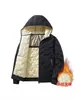 Chaqueta casual con capucha de algodón con forro polar de grafeno para exportación transfronteriza, abrigo de algodón grueso cálido de invierno para hombre, estilo moderno