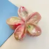 Pinza Grande para el Cabello Estilo Resort de Lujo Transfronteriza de Plumeria para Recogido en la Parte Trasera de la Cabeza, Pinza de Tiburón para Cabello Semirecogido, Accesorio de Moda para el Cabello