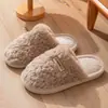Pantufas Femininas de Algodão com Laço Fofo Novas de Inverno para Casa Internas Quentes Antiderrapantes Domésticas Casal Pantufas de Chão
