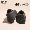 Zapatos de lana peluda con suela gruesa y tacón oculto para mujer, zapatos de algodón 2026 invierno nuevos, slip-on versátiles, zapatos Birkenstock