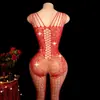 Lencería sexy de comercio exterior transfronteriza, transparente, deseo puro, adornada con pedrería, jacquard, no extraíble, conjunto sensual de una pieza de malla