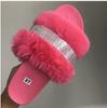 Aliexpress Amazon 2020 Nova Plataforma Sapatos Peludos de Solado Grosso Strass Tamanho Grande Chinelos Femininos Atacado Transfronteiriço