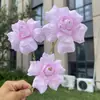 Rosa noruega artificial de 3 cabezas, flores artificiales para boda y decoración del hogar, venta al por mayor
