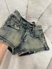 Shorts Jeans Sexy Americanos de Cintura Baixa para Mulheres 2025 Novo Design Retrô Cobre-Quadril Calças Curtíssimas
