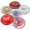 Etiqueta Redonda de Plástico Popular e Iluminada do Homem-Aranha, Carimbo de Borracha, Lavável, Acessórios para Roupas de Meninos