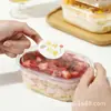 Bol Saciante Famoso en Internet con Tiramisú, Ensalada de Frutas, Pastel, Gelatina de Hierba, Milhojas de Leche de Soya y Caja Transparente para Llevar