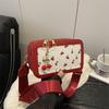 Bolsa de Mão Feminina Nova Tendência 2025, Bolsa Tote Cereja Elegante para o Dia a Dia, Bolsa de Ombro Simples com Estampa para Câmera