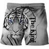 Pantalones de Playa Transfronterizos para Hombre Casual Estampado 3D de Tigre Animal