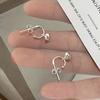 Pendientes colgantes de metal con diseño de frijol para mujer, estilo nicho de Corea del Sur, ligeros, lujosos, elegantes, sencillos y a la moda, que combinan con todo.