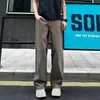 Jeans retro de mezclilla marrón estilo americano para hombre, 2026 nuevos pantalones largos rectos holgados adelgazantes de moda ropa de hombre