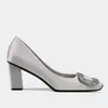 Saltos Altos Rv Fivela Quadrada com Strass Sedas e Cetins Elegante Francês Fivela Quadrada Sapatos de Noiva Profissional Feminino Roupas de Trabalho Saltos Altos