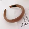 Diadema gruesa estilo Maillard con esponja, ala ancha, pasador para cabello de techo alto, diadema suave tipo cera para champú, versátil para presionar el cabello, moño para cabello de niña