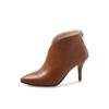Botas de mujer comercio exterior versión coreana de tacón fino cremallera trasera puntiagudas talla grande botas cortas 40-46 yardas 08-9