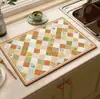 Mantel individual estilo americano, Mantel aislante del calor y absorbente de agua para encimera, Tapete escurridor de tierra de diatomeas para cocina, lavable, no requiere lavado, Posavasos, Protector de encimera