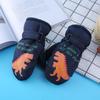 Novas Luvas Quentes de Lã com Desenho de Dinossauro para Crianças, Luvas de Esqui Espessas à Prova de Frio de Inverno
