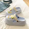Zuecos de Exterior Eva para Mujer con Suela Gruesa Integrada, Transpirables, Cómodos, Ligeros, Versátiles, Chanclas de Moda con Estrella y Manzana