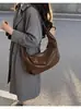 Bolso Cruzado Casual de Moda 2026, Gran Capacidad, Piel Suave Retro, Bolso Tipo Dumpling Plegado, Bolso de Mujer, Estilo Nicho Coreano