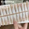 Unhas Postiças Artesanais, 30 Peças, Pré-cortadas e dimensionadas, Reutilizáveis, Adesivos de Unha Florais Nude Claro, Removíveis