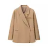 Ropa de Mujer Transfronteriza, Nuevo Estilo de Otoño Blazer Casual Europeo y Americano con Diseño de Abertura Lateral de Doble Botonadura