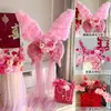 Decoración de Boda DIY de Mariposa de Malla de Ensueño Fondo para Fotos de la Novia Traje Popular de Mariposas Artificiales para Boda