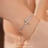 Pulseira olho de concha cravejada com zircônia, toque de luxo leve de nicho de alta qualidade, personalizada, moderna, simples, joias versáteis para atacado