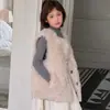 Chaleco de piel sintética para niños, otoño e invierno, grueso y cálido, adecuado para niños y niñas, chaleco corto peludo