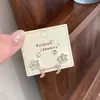 Conjunto de Brincos Borboleta Menta Mambo para Mulheres, Pino de Prata, Flor Doce de Pérola, Brincos Versáteis Frescos e de Luxo Leve para o Verão