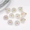 Novo Estilo Chinês Flor de Lótus de Vidro Base Grampo de Cabelo Hanfu Pulseira Colar Contas Feito à Mão DIY Pingente Acessórios