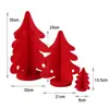 Árvore de Natal Tecido Não Tecido Verde e Vermelho Não Tecido Ornamento Tridimensional para Mesa Decoração de Tecido de Feltro Ornamento de Árvore de Natal