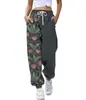 Calça Harem Feminina Estampada Digitalmente em 3D com Duas Cores, Casual Esportiva, com Cordão e Elástico no Tornozelo, Roupas Femininas Outono 2021 Nova