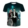 Venta al por mayor de fábrica verano Halloween calabaza impresión digital 3D ropa deportiva casual para hombres, mujeres y niños camiseta top