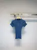 Tricô de Malha Masculino 25 Outono Inicial Nova Coleção Nanyou Feminino Bordado Slim Slim Gola Polo Azul Escuro Manga Curta