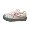 Zapatillas de moda de bloqueo de color Rebound, de caña baja con suela gruesa, cómodas y casuales, diseño de nicho, de moda para exteriores, para estudiantes, para mujer