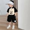 2025 Camisa Polo com Gola Lapela para Meninos Manga Curta Verão Nova Moda Infantil Elegante e Bonita Top Polo com Gola Lapela