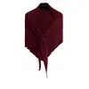 Chal Triangular de Mezcla de Lana para Otoño e Invierno para Mujer, Agradable a la Piel, Moderno, Versátil, Bufanda Tejida de Color Sólido, Accesorio Elegante y con Estilo