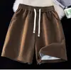 Estilo americano retro cor sólida casual shorts esportivos masculino e feminino verão solto perna larga casal all-match calças finas