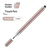 Caneta Stylus Dupla Ponta 2 em 1, Pontas Duplas de Disco e Silicone, Caneta Capacitiva Universal para Celular e Tablet, Caneta de Desenho e Escrita de Alta Precisão Sem Recarga para Escritório, Jogo, Edição