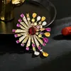 Broche de Fuegos Artificiales con Colgante de Borla de Lujo Ligero Elegante Colorido Diamante Flores Brillantes en Flor Accesorios Ramillete Joyería para Mujeres