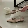 Sandalias Chuyuji de tacón grueso estilo francés con tira en T, punta fina y puntera cerrada para mujer, nuevos zapatos de verano 2026 con estampado de leopardo, para ir al trabajo, con talón abierto