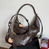 Bolso Croissant Único Estilo Vintage para Mujer, Nuevo Modelo 2025 Bolso Cruzado de Gran Capacidad con Diseño de Cuero Encerado al Aceite, Bolso de Hombro