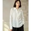 Camisa de Lino 100% Estilo Old Money para Mujer, Camisa de Moda Otoñal, Ligera y de Corte Relajado, Nuevo Top para Mujer