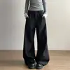 Calças americanas plissadas de corte curvo para homens e mulheres, calças retas casuais versáteis e soltas, calças de verão da moda plus size para mulheres