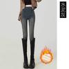 8186/8186B/8186C Pantalones Ajustados para Mujeres Embarazadas con Forro de Felpa Engrosados Invierno Primavera y Otoño Cordón Lateral Leggings Casuales