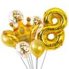 Balão digital dourado de 32 polegadas terno decoração de cena de aniversário infantil Balão de filme de alumínio Golden Crown