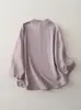 Camisa de Lino de Color Sólido Vintage para Mujer, Estilo Traje Tang, Solapa Oblicua Primavera/Verano, Top Cheongsam Abotonado, Ropa Zen para Té Mejorada para Mujer