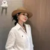 Camisa de Lino para Mujer con Cuello Polo Estilo Old Money, Nuevo Modelo Otoño 2026, Logo de Caballo Bordado, Blusa Casual de Algodón y Lino